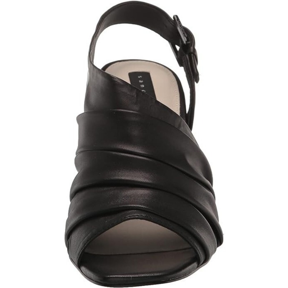 Sanctuary Regal Asymmetric Soft Leather Sandal Black Size 7.5M NEW IN BOX